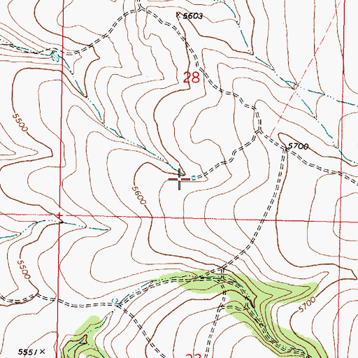Topographic Map of Knob Spring Reservoir, OR