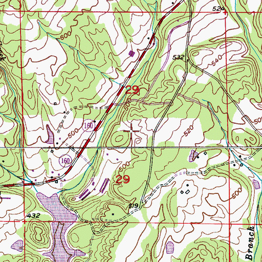 Topographic Map of Hayden School, AL