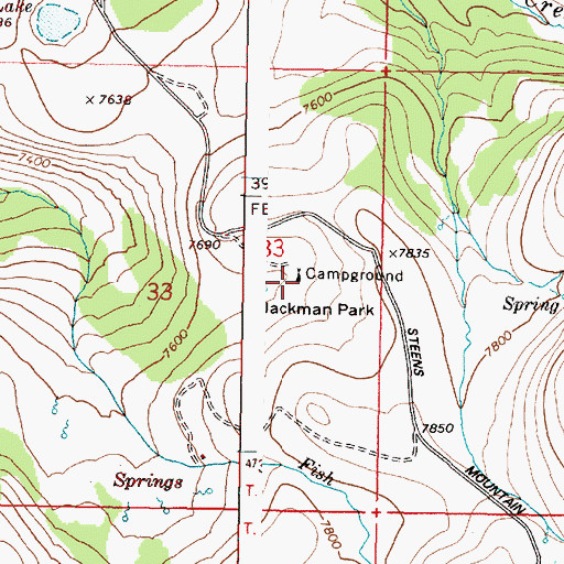 Topographic Map of Jackman Park Campground, OR