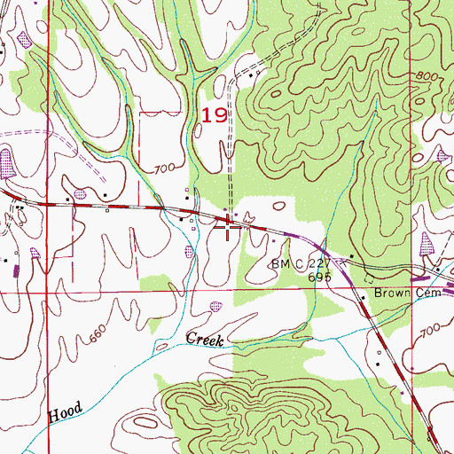 Topographic Map of Hendrix Church, AL