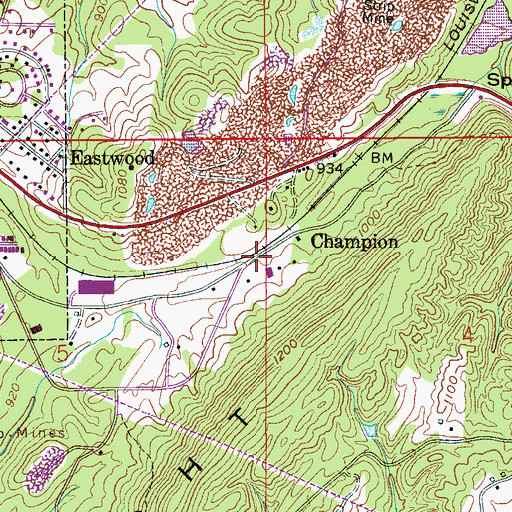 Topographic Map of Philadelphia Baptist Church, AL