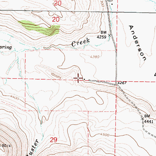 Topographic Map of Bill Griffin Ranch, OR