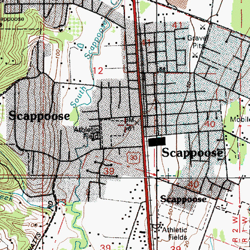 Topographic Map of Scappoose Middle School, OR
