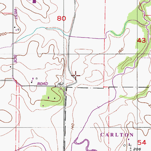 Topographic Map of Bridge (historical), OR