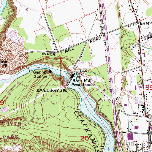 Topographic Map of Mill River Park, OR