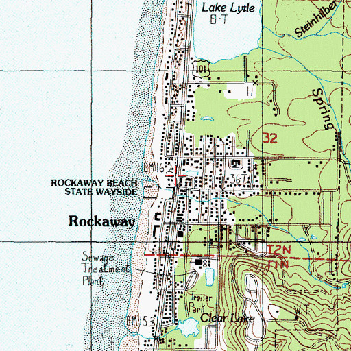 Topographic Map of Seaview Lake, OR