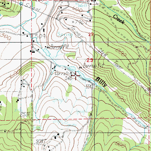 Topographic Map of Jazel Reservoir, OR
