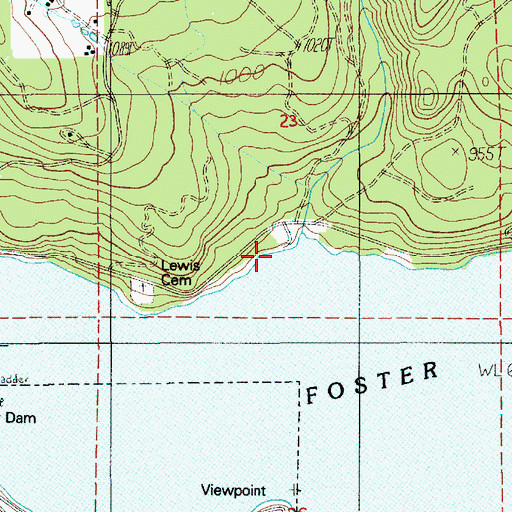 Topographic Map of Gedney Creek County Park, OR