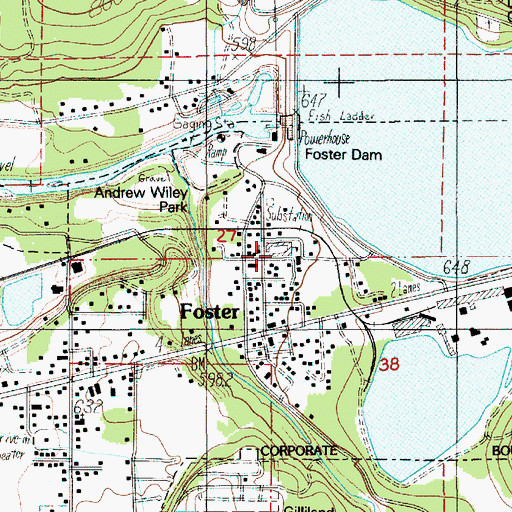 Topographic Map of Foster Elementary School, OR