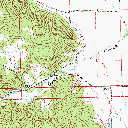 Topographic Map of Builta Ranch, OR