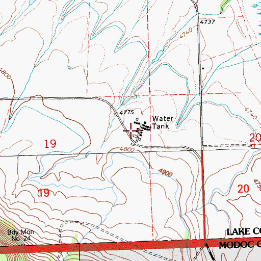Topographic Map of Goose Lake Timber Camp, OR