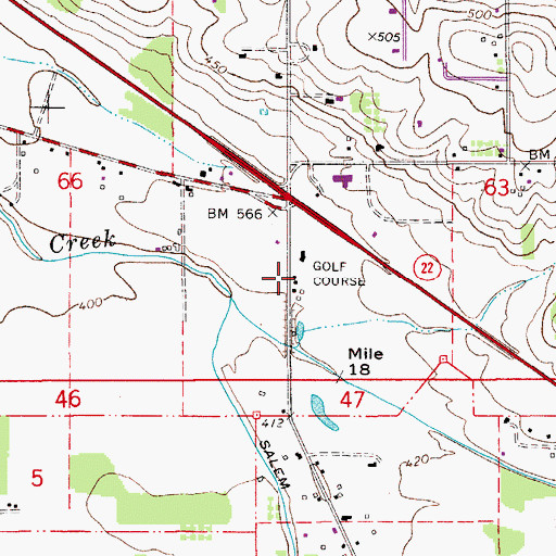 Topographic Map of Santiam Golf Club, OR