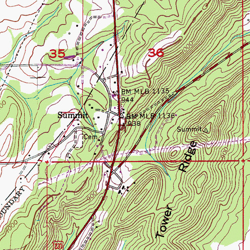Topographic Map of Summit Church, AL