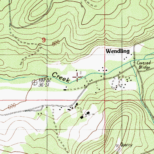 Topographic Map of Nettle (historical), OR