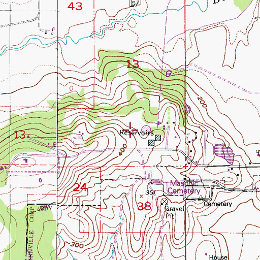 Topographic Map of McMinnville Reservoirs, OR