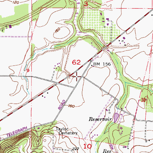 Topographic Map of Grub College School (historical), OR