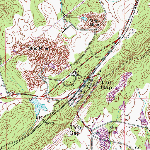 Topographic Map of Taits Gap Church, AL