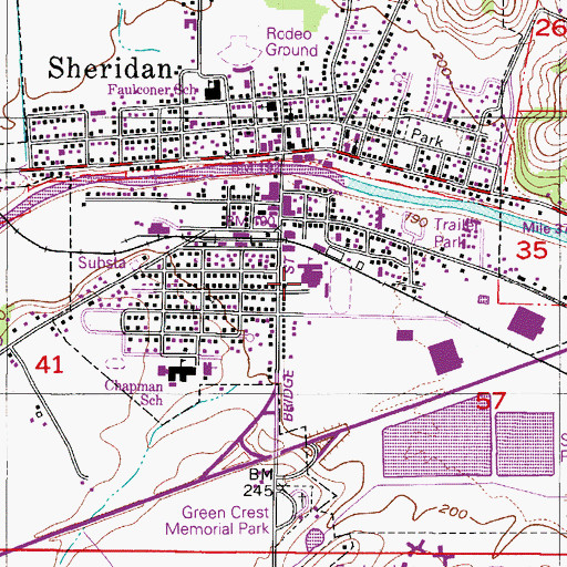 Topographic Map of Sheridan High School, OR