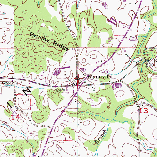 Topographic Map of Wynnville Community Church, AL