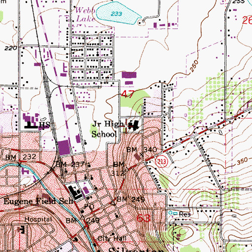 Topographic Map of Mark Twain Middle School, OR