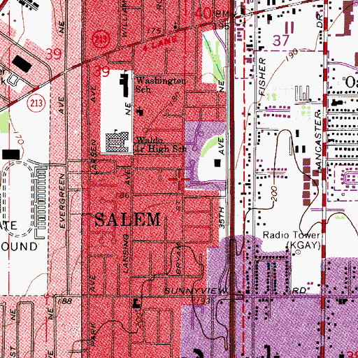 Topographic Map of Livingston City Park, OR