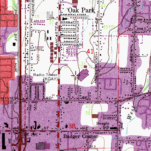 Topographic Map of McKay High School, OR