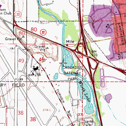 Topographic Map of Blue Gill Lake, OR
