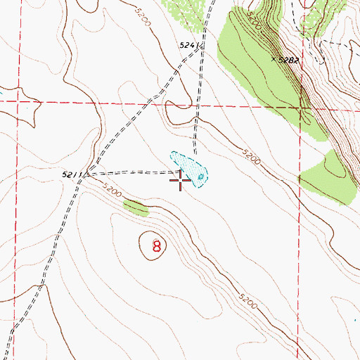 Topographic Map of Horse Creek Reservoir, OR