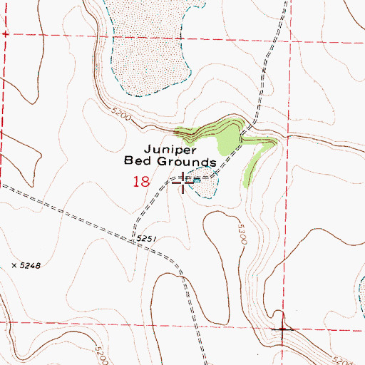 Topographic Map of Bed Ground Reservoir, OR