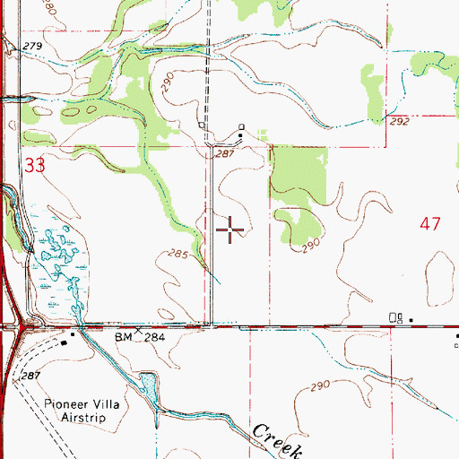 Topographic Map of Brownsville State Wayside (historical), OR