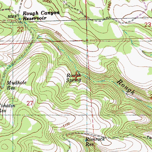 Topographic Map of Rough Spring, OR