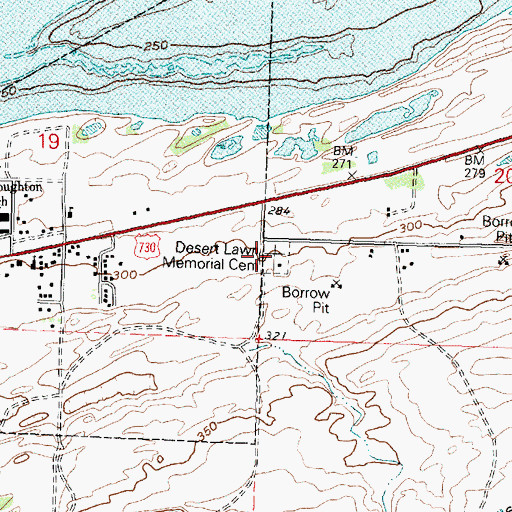 Topographic Map of Desert Lawn Memorial Cemetery, OR