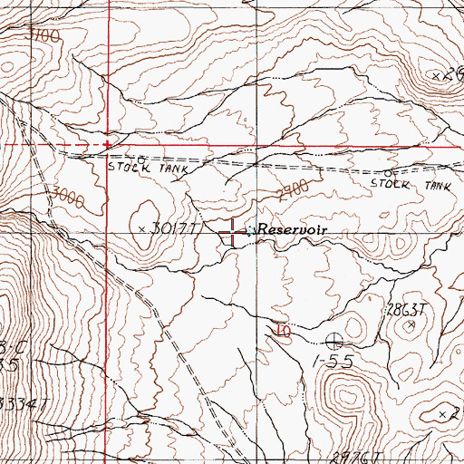 Topographic Map of Lower Black Canyon Reservoir, OR