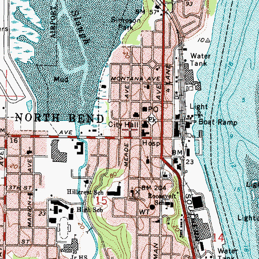 Topographic Map of Keizer Memorial Hospital (historical), OR