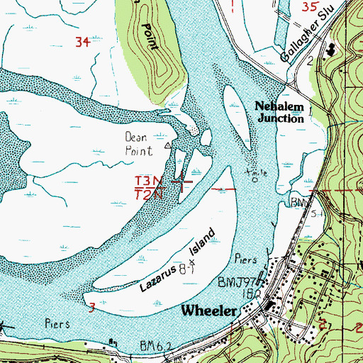 Topographic Map of Wheeler Siding, OR