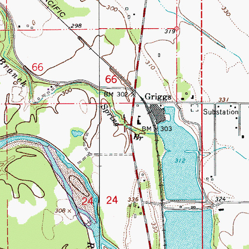 Topographic Map of Griggs School (historical), OR