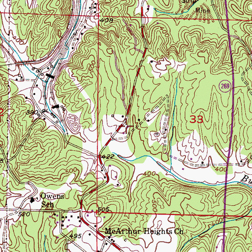 Topographic Map of Cedar Hill Church, AL