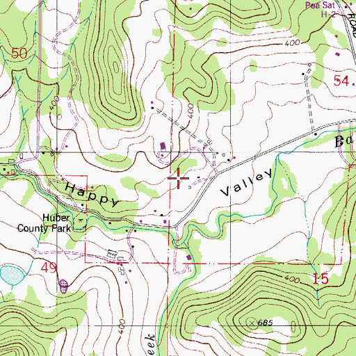 Topographic Map of Happy Valley Community Hall, OR