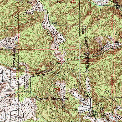 Topographic Map of Barnes Heights, OR