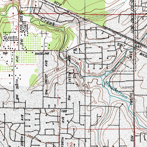 Topographic Map of Arleda Park, OR