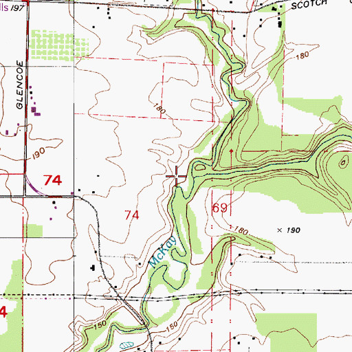 Topographic Map of Waible Gulch, OR