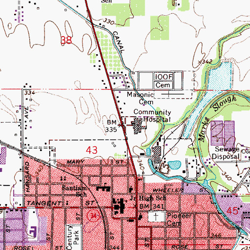 Topographic Map of Samaritan Lebanon Community Hospital, OR