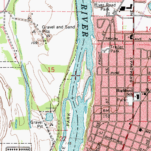 Topographic Map of McLain Island, OR