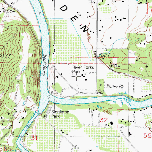 Topographic Map of Pitchford Boys Ranch, OR
