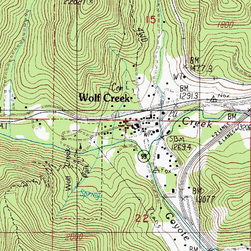 Topographic Map of Sunny Wolf Charter School, OR
