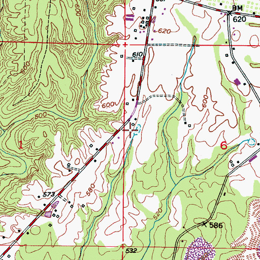 Topographic Map of Curry Church of Christ, AL