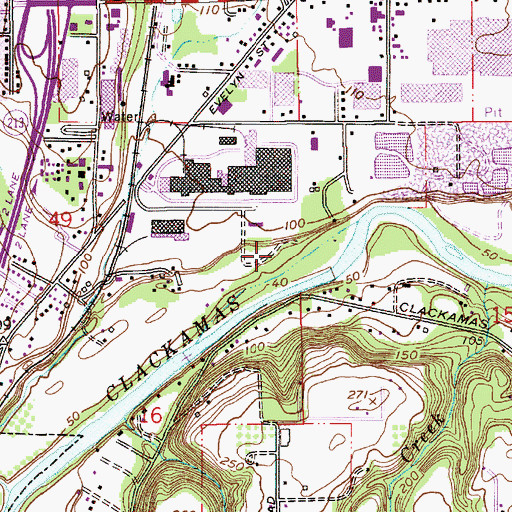 Topographic Map of Riverside County Park, OR