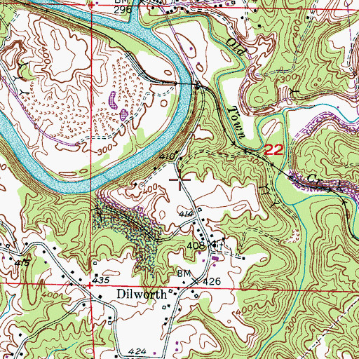 Topographic Map of Dilworth Memorial Church, AL