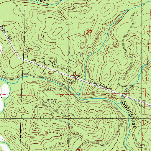 Topographic Map of Gunaldo Falls, OR