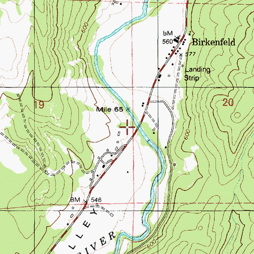 Topographic Map of Birkenfeld Bridge, OR